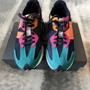 New Balance Sneakers with Teal, Orange, and Pink Accents